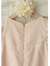 Flutter Sleeves Blush Pink Cotton Flower Girl Dress